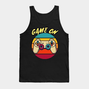 Game ON Vintage Retro Video Game Gaming Sunset Tank Top